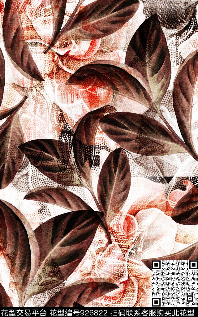 数码华亿平台肌理绿植树叶数码印花华亿平台下载（图片编号: 926822） - 瓦栏（Walan）