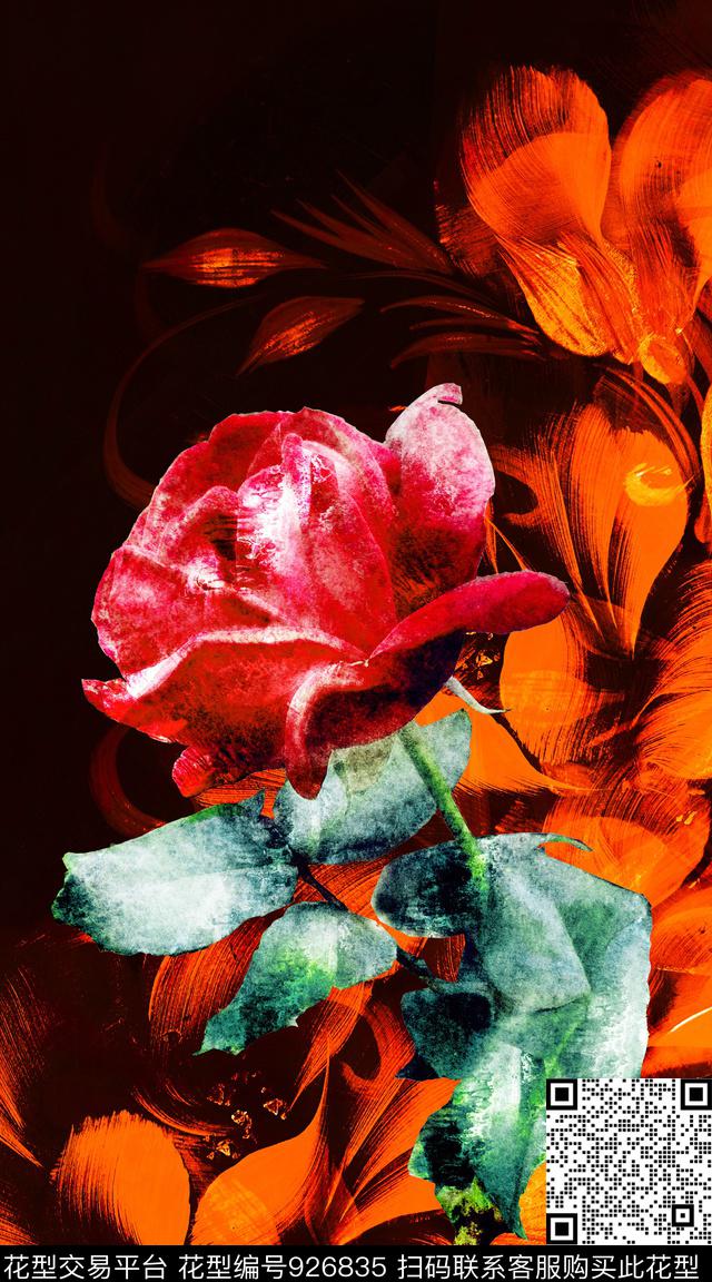 数码华亿平台花卉定位花数码印花华亿平台下载（图片编号: 926835） - 瓦栏（Walan）