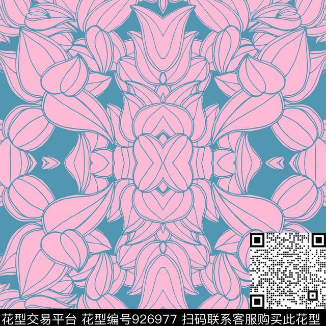 花卉手绘花卉旗袍传统印花华亿平台下载（图片编号: 926977） - 瓦栏（Walan）