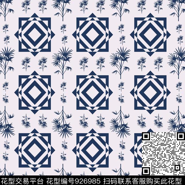 几何女装大牌风传统印花华亿平台下载（图片编号: 926985） - 瓦栏（Walan）