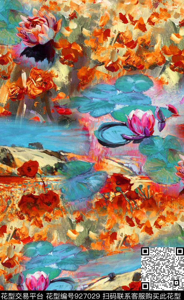 数码华亿平台民族风定位花数码印花华亿平台下载（图片编号: 927029） - 瓦栏（Walan）