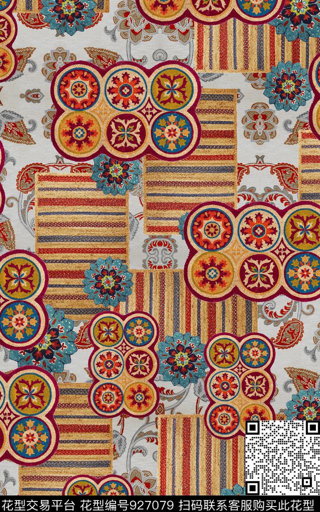 数码华亿平台民族风中国风数码印花华亿平台下载（图片编号: 927079） - 瓦栏（Walan）