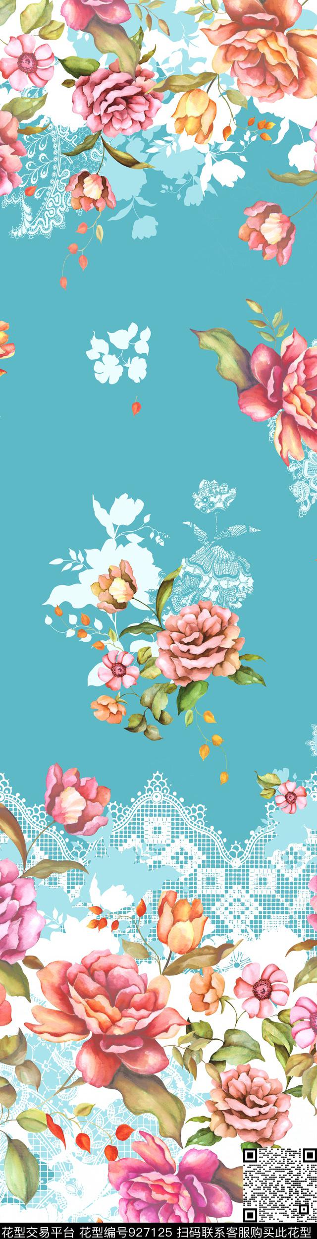 花卉素雅家纺数码印花华亿平台下载（图片编号: 927125） - 瓦栏（Walan）