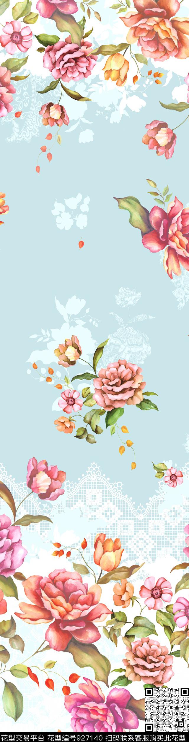 花卉素雅家纺数码印花华亿平台下载（图片编号: 927140） - 瓦栏（Walan）