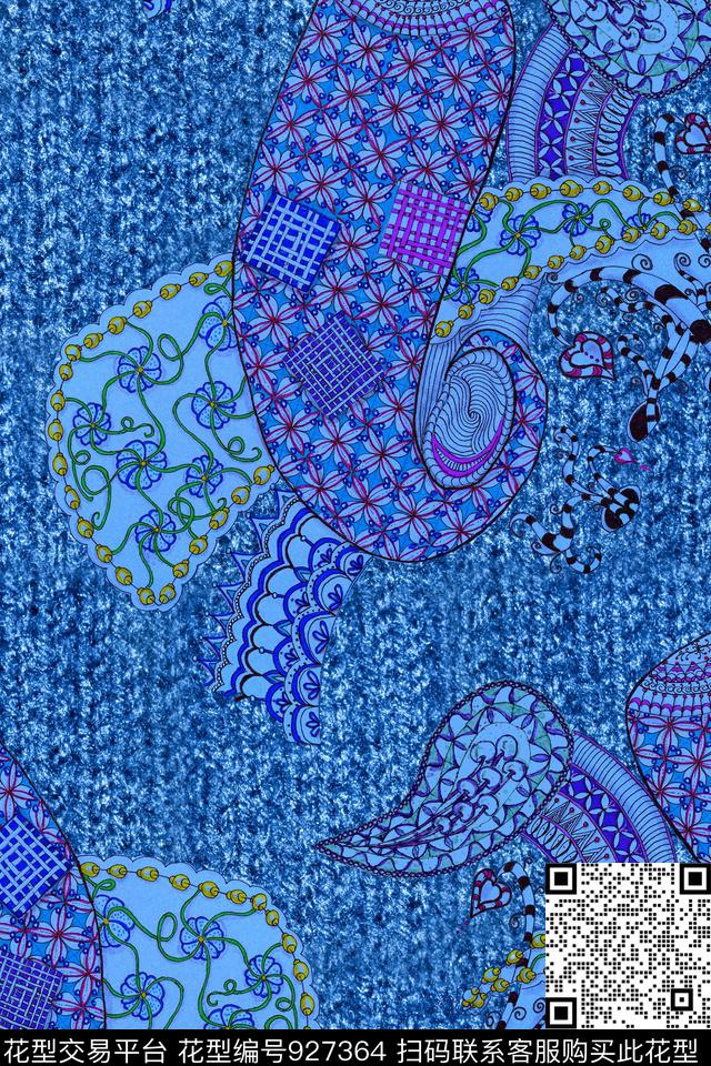 肌理毛线佩斯里数码印花华亿平台下载（图片编号: 927364） - 瓦栏（Walan）