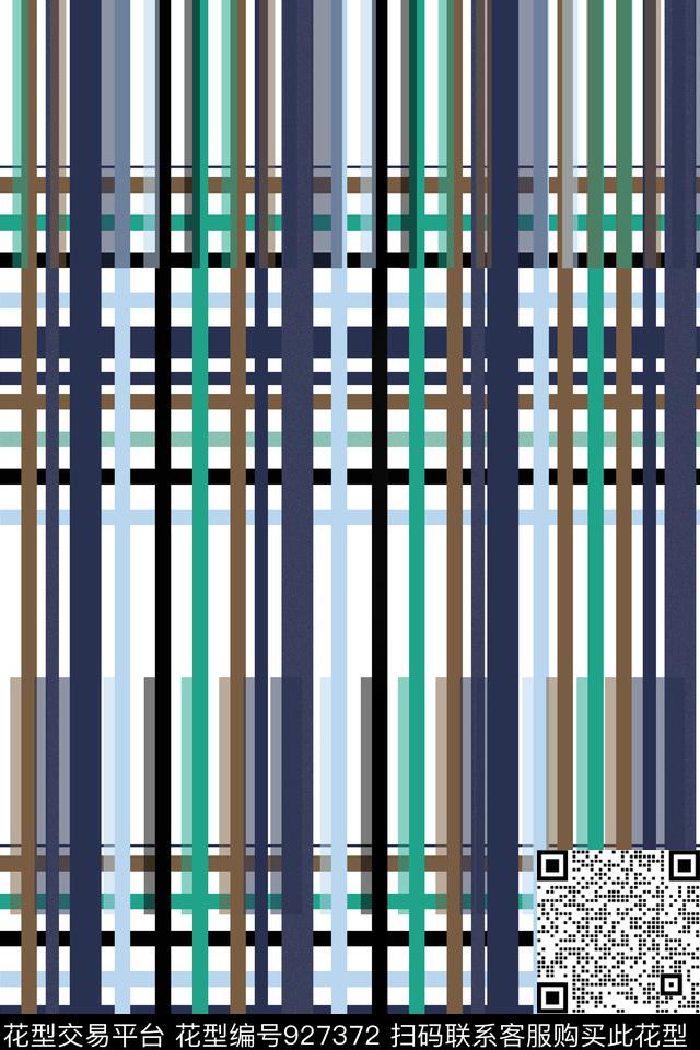 线条格子几何数码印花华亿平台下载（图片编号: 927372） - 瓦栏（Walan）