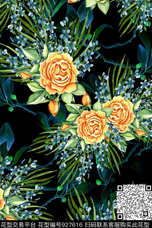 数码华亿平台植物绿植树叶数码印花华亿平台下载（图片编号: 927616） - 瓦栏（Walan）