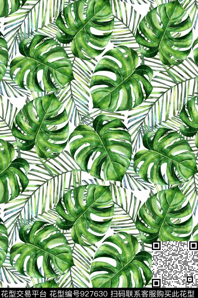 棕榈树休闲热带华亿平台数码印花华亿平台下载（图片编号: 927630） - 瓦栏（Walan）