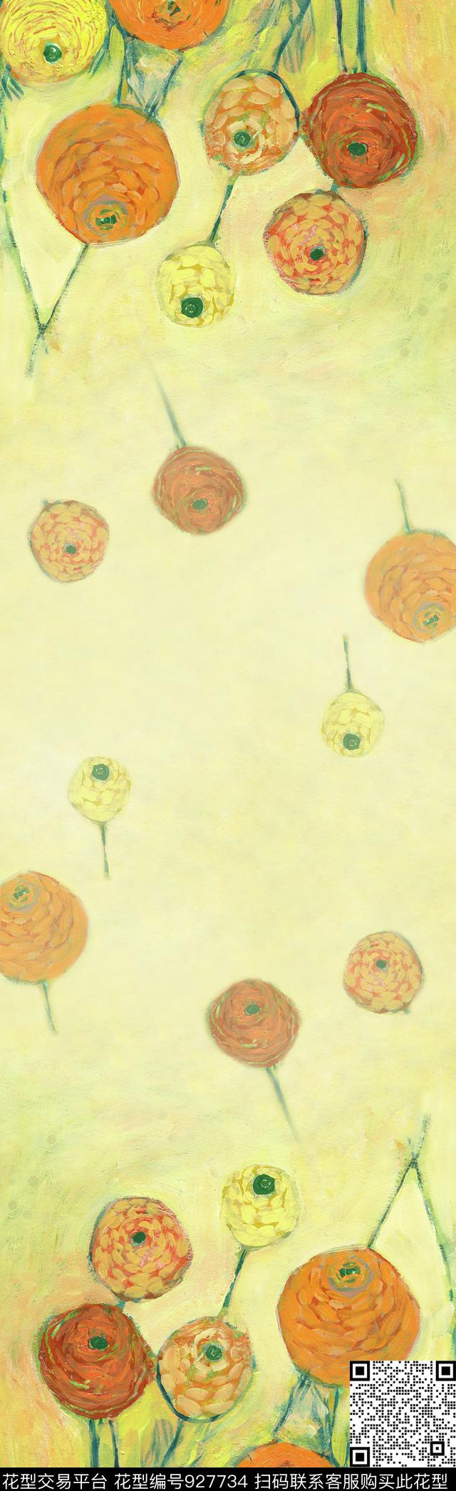 数码华亿平台围巾花卉数码印花华亿平台下载（图片编号: 927734） - 瓦栏（Walan）