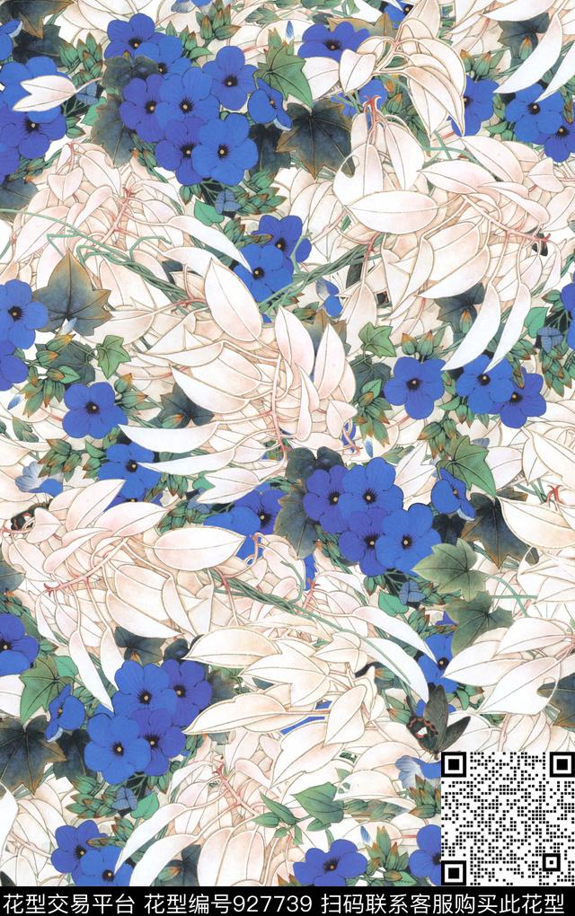 数码华亿平台花卉绿植树叶数码印花华亿平台下载（图片编号: 927739） - 瓦栏（Walan）