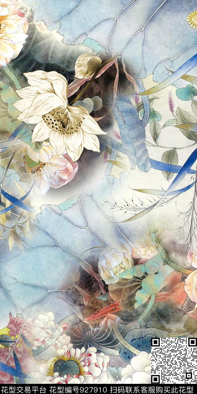 数码华亿平台民族风旗袍数码印花华亿平台下载（图片编号: 927910） - 瓦栏（Walan）