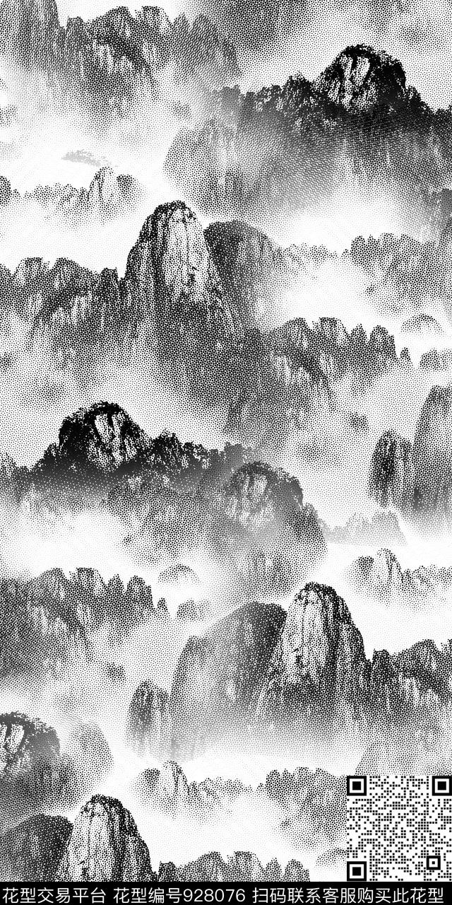 数码华亿平台波点黑白华亿平台数码印花华亿平台下载（图片编号: 928076） - 瓦栏（Walan）