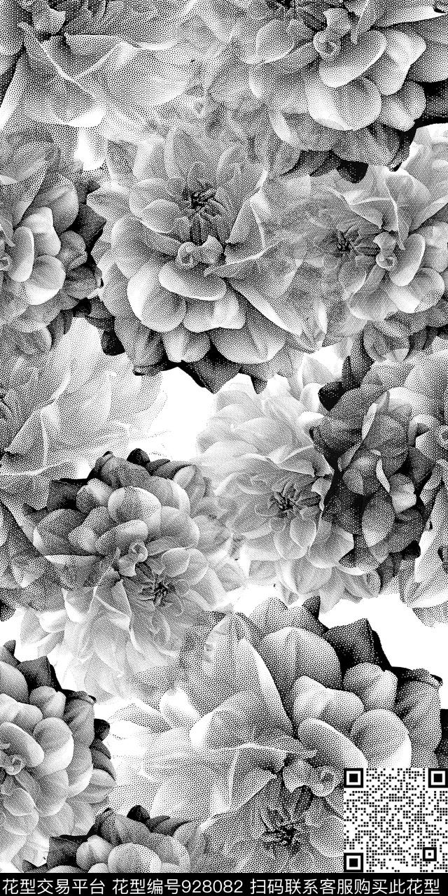 数码华亿平台波点黑白华亿平台数码印花华亿平台下载（图片编号: 928082） - 瓦栏（Walan）