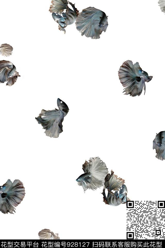 动物鱼斗鱼数码印花华亿平台下载（图片编号: 928127） - 瓦栏（Walan）