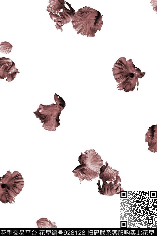 动物鱼斗鱼数码印花华亿平台下载（图片编号: 928128） - 瓦栏（Walan）