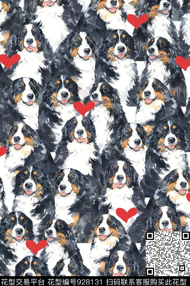 动物狗满版散花数码印花华亿平台下载（图片编号: 928131） - 瓦栏（Walan）