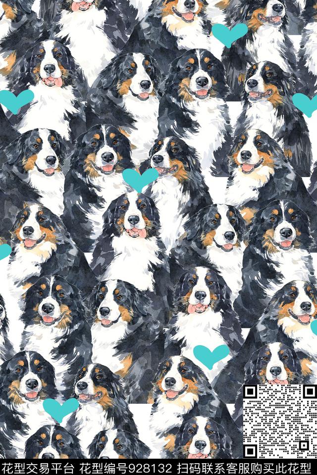 动物狗满版散花数码印花华亿平台下载（图片编号: 928132） - 瓦栏（Walan）