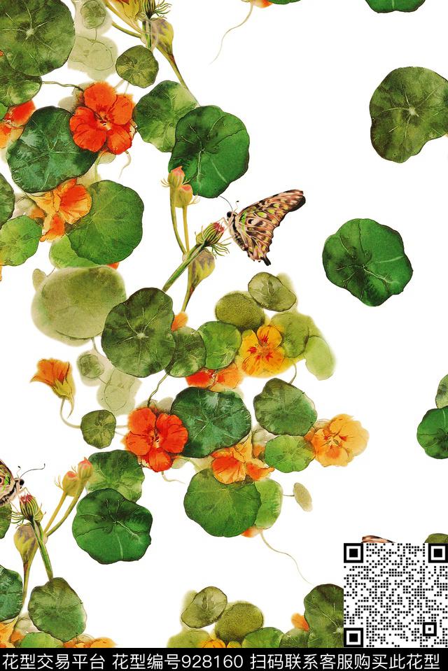 数码华亿平台花卉绿植树叶数码印花华亿平台下载（图片编号: 928160） - 瓦栏（Walan）