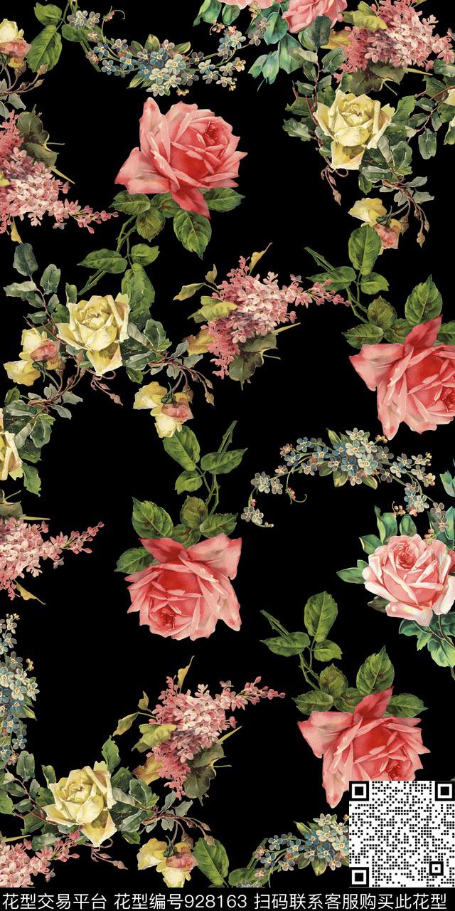 数码华亿平台小碎花手绘花卉数码印花华亿平台下载（图片编号: 928163） - 瓦栏（Walan）