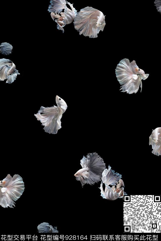 动物鱼斗鱼数码印花华亿平台下载（图片编号: 928164） - 瓦栏（Walan）