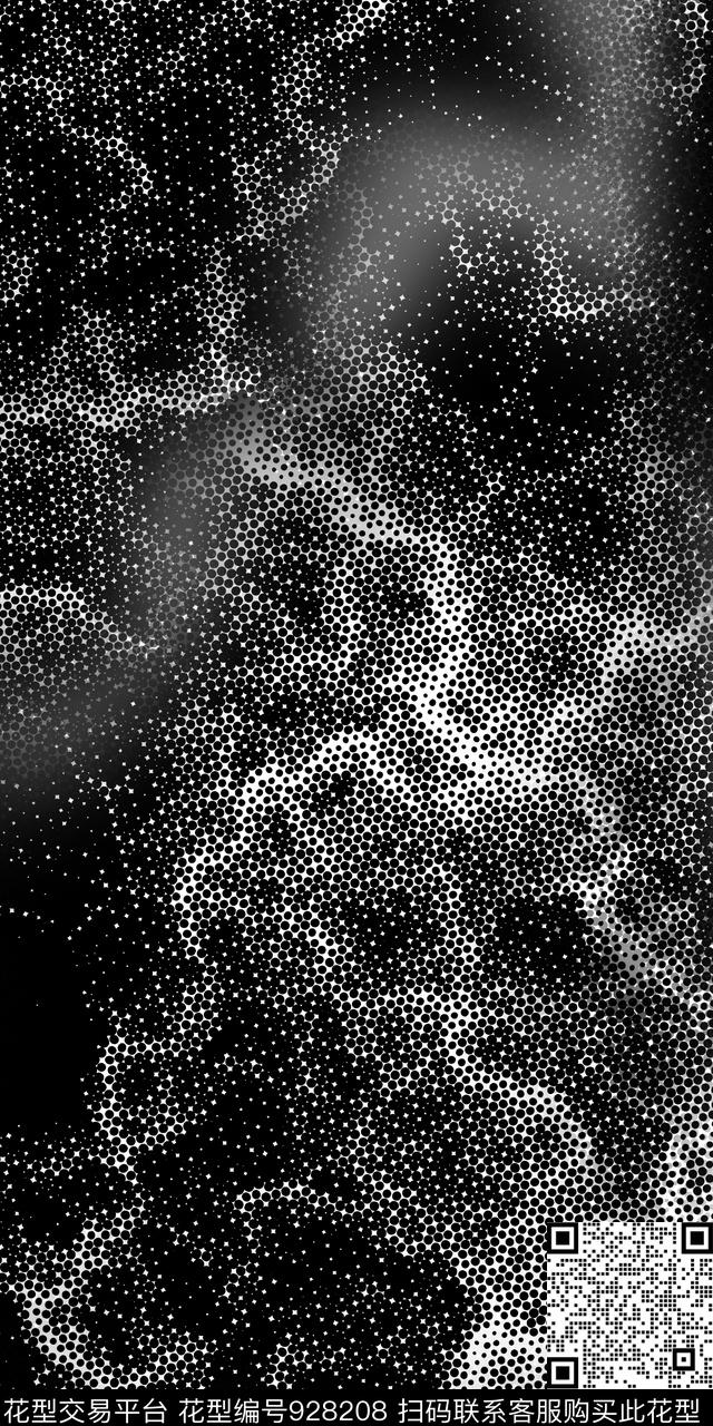 数码华亿平台波点黑白华亿平台数码印花华亿平台下载（图片编号: 928208） - 瓦栏（Walan）