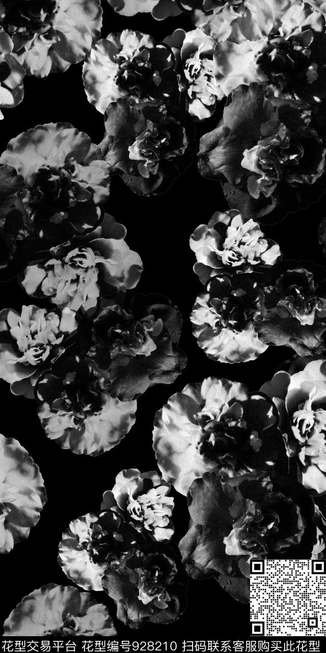 数码华亿平台波点黑白华亿平台数码印花华亿平台下载（图片编号: 928210） - 瓦栏（Walan）