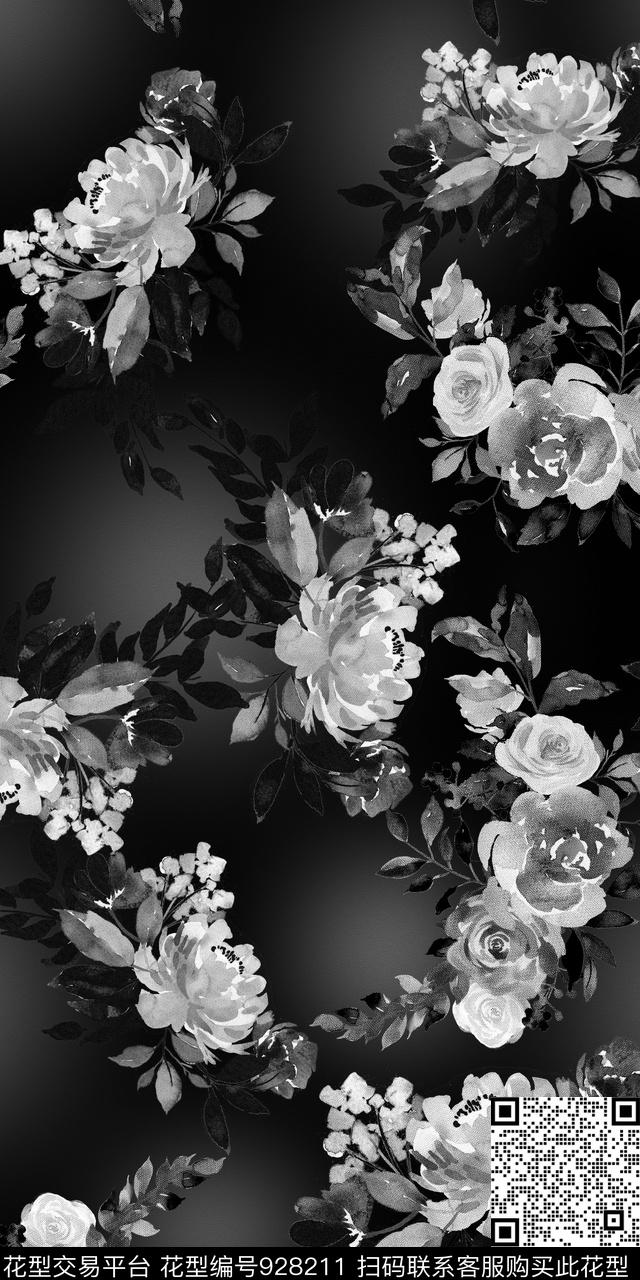 数码华亿平台波点黑白华亿平台数码印花华亿平台下载（图片编号: 928211） - 瓦栏（Walan）