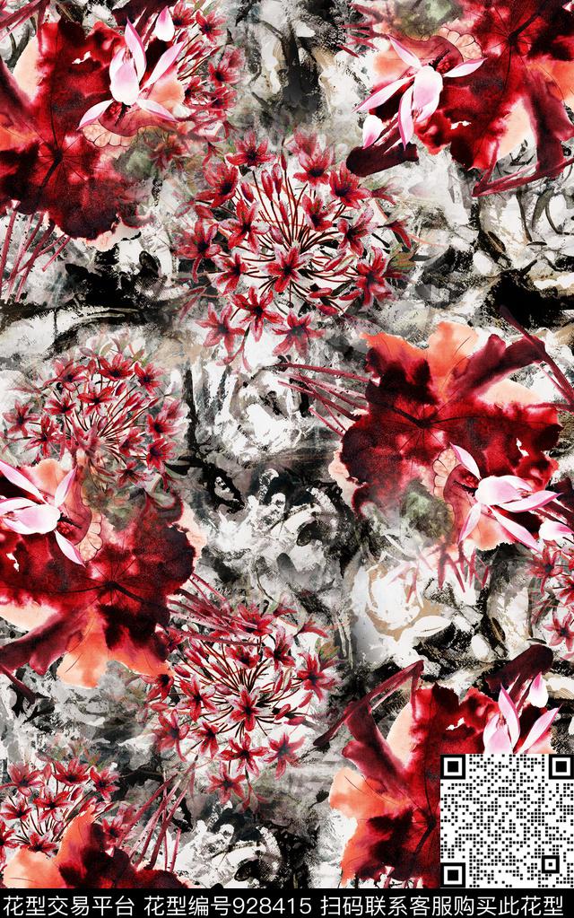 数码华亿平台花卉民族风数码印花华亿平台下载（图片编号: 928415） - 瓦栏（Walan）