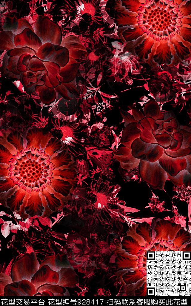 数码华亿平台花卉民族风数码印花华亿平台下载（图片编号: 928417） - 瓦栏（Walan）