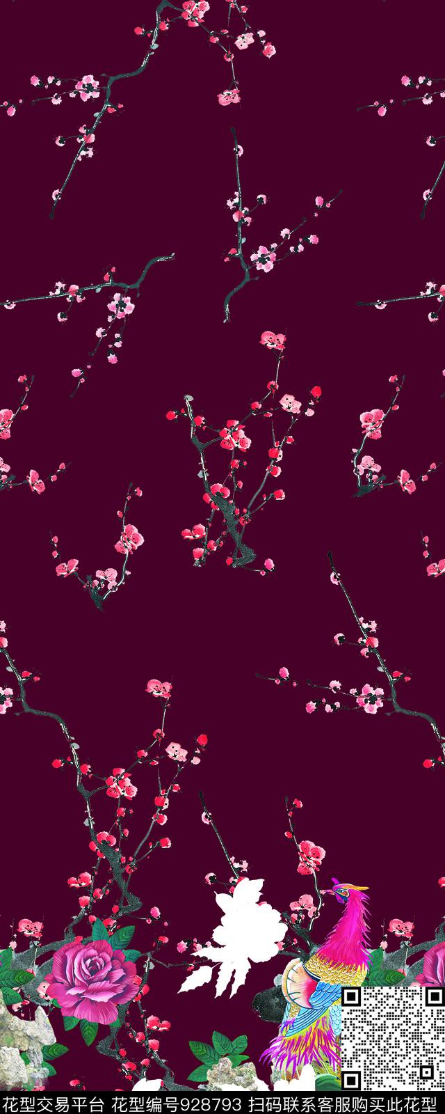 民族风定位花中老年数码印花华亿平台下载（图片编号: 928793） - 瓦栏（Walan）