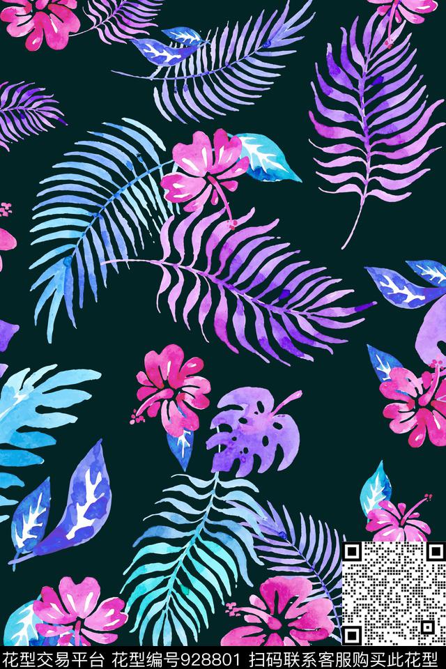 数码华亿平台花卉秋冬华亿平台数码印花华亿平台下载（图片编号: 928801） - 瓦栏（Walan）