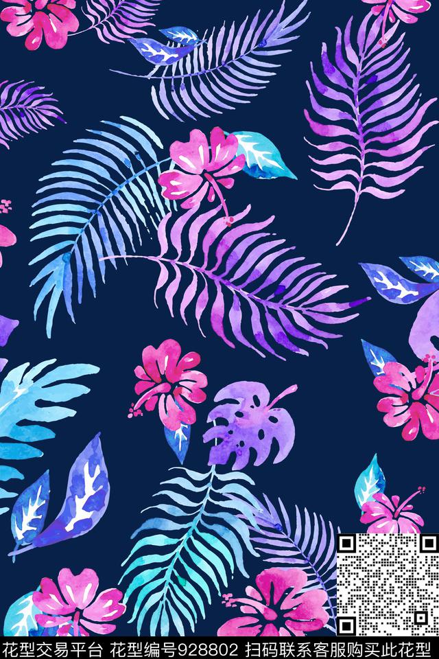 数码华亿平台花卉秋冬华亿平台数码印花华亿平台下载（图片编号: 928802） - 瓦栏（Walan）