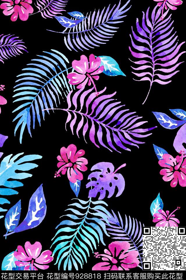 数码华亿平台花卉秋冬华亿平台数码印花华亿平台下载（图片编号: 928818） - 瓦栏（Walan）