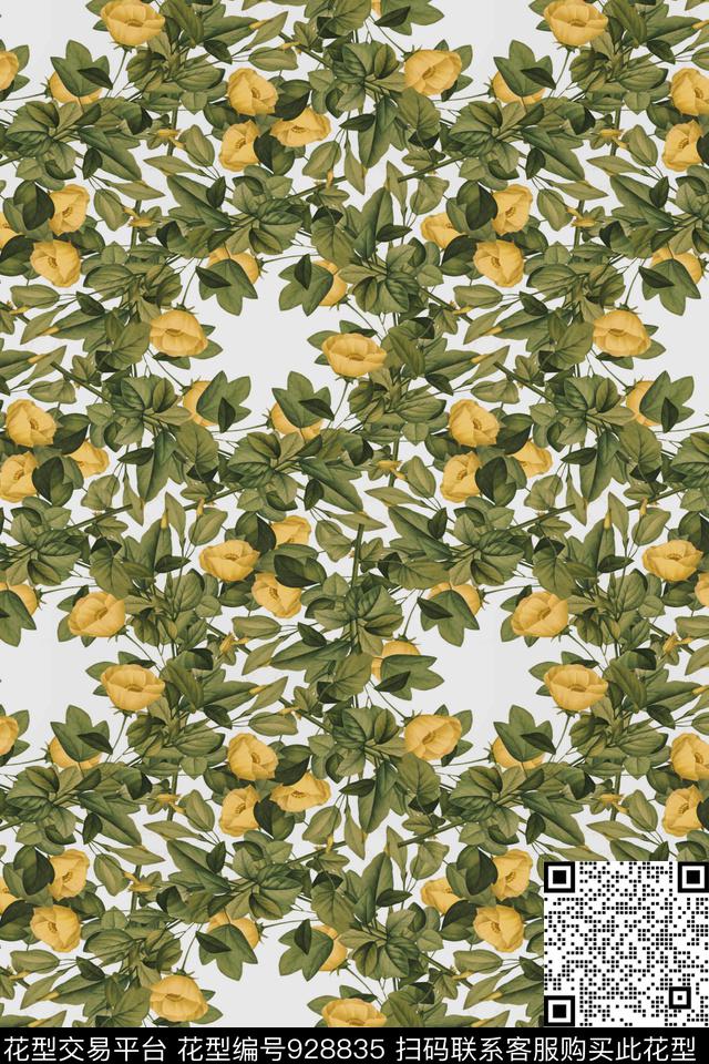 中老年满版散花小碎花数码印花华亿平台下载（图片编号: 928835） - 瓦栏（Walan）