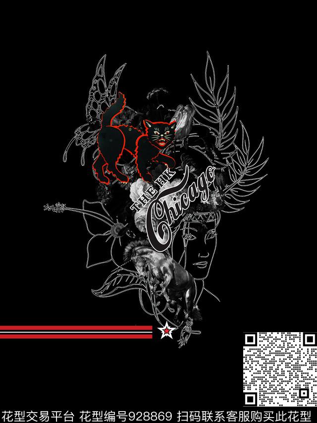 男装线条几何数码印花华亿平台下载（图片编号: 928869） - 瓦栏（Walan）