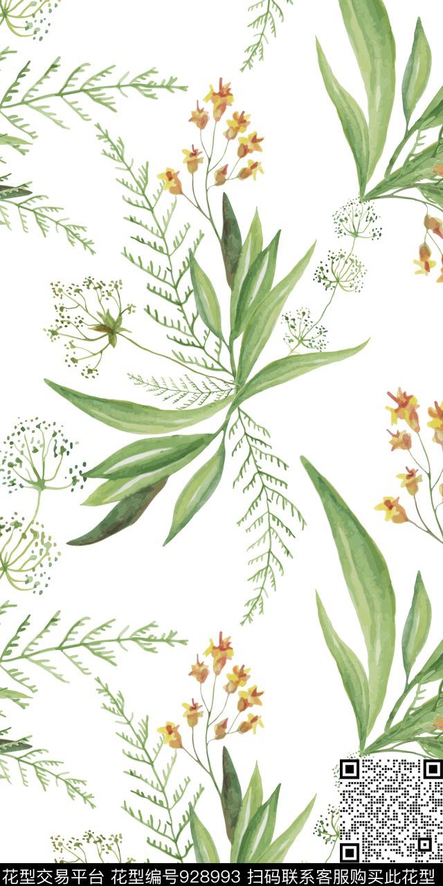 花卉手绘花卉清爽底花卉传统印花华亿平台下载（图片编号: 928993） - 瓦栏（Walan）