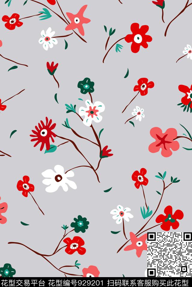 花卉小碎花大牌风传统印花华亿平台下载（图片编号: 929201） - 瓦栏（Walan）