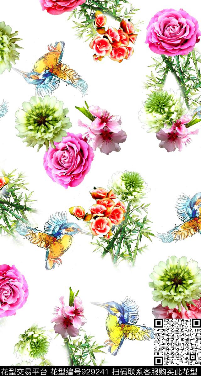 花卉趣味小碎花数码印花华亿平台下载（图片编号: 929241） - 瓦栏（Walan）