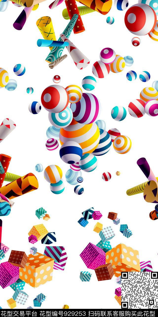 线条趣味几何传统印花华亿平台下载（图片编号: 929253） - 瓦栏（Walan）