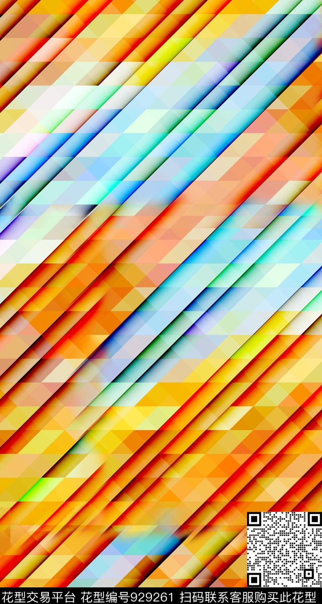 线条趣味几何传统印花华亿平台下载（图片编号: 929261） - 瓦栏（Walan）