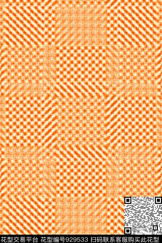 格子衫格子格子撞色数码印花华亿平台下载（图片编号: 929533） - 瓦栏（Walan）
