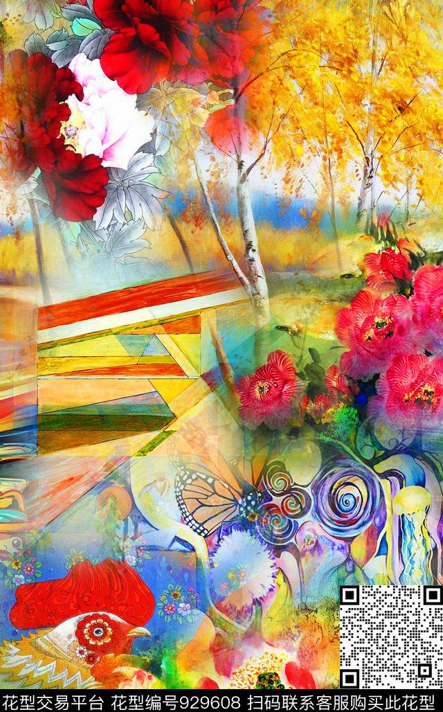 数码华亿平台植物小碎花数码印花华亿平台下载（图片编号: 929608） - 瓦栏（Walan）
