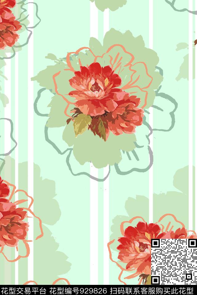 花卉小碎花女装数码印花华亿平台下载（图片编号: 929826） - 瓦栏（Walan）