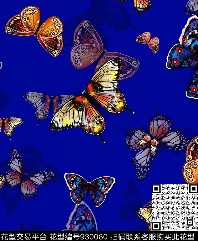 昆虫蝴蝶动物数码印花华亿平台下载（图片编号: 930060） - 瓦栏（Walan）