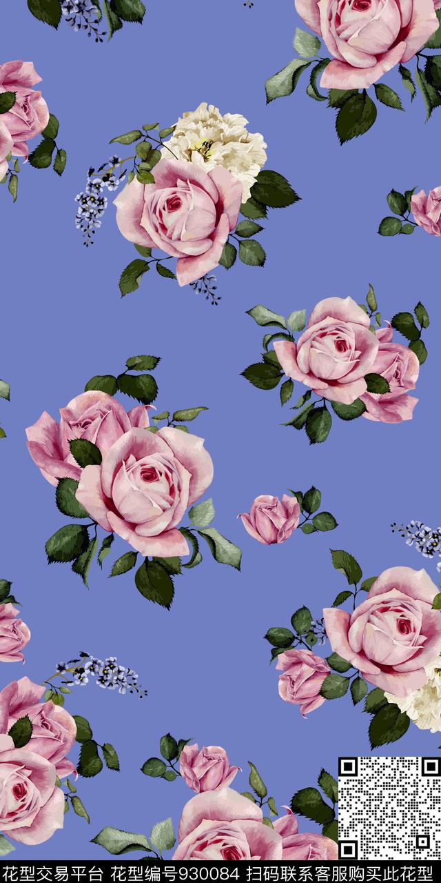 数码华亿平台淑女复古数码印花华亿平台下载（图片编号: 930084） - 瓦栏（Walan）