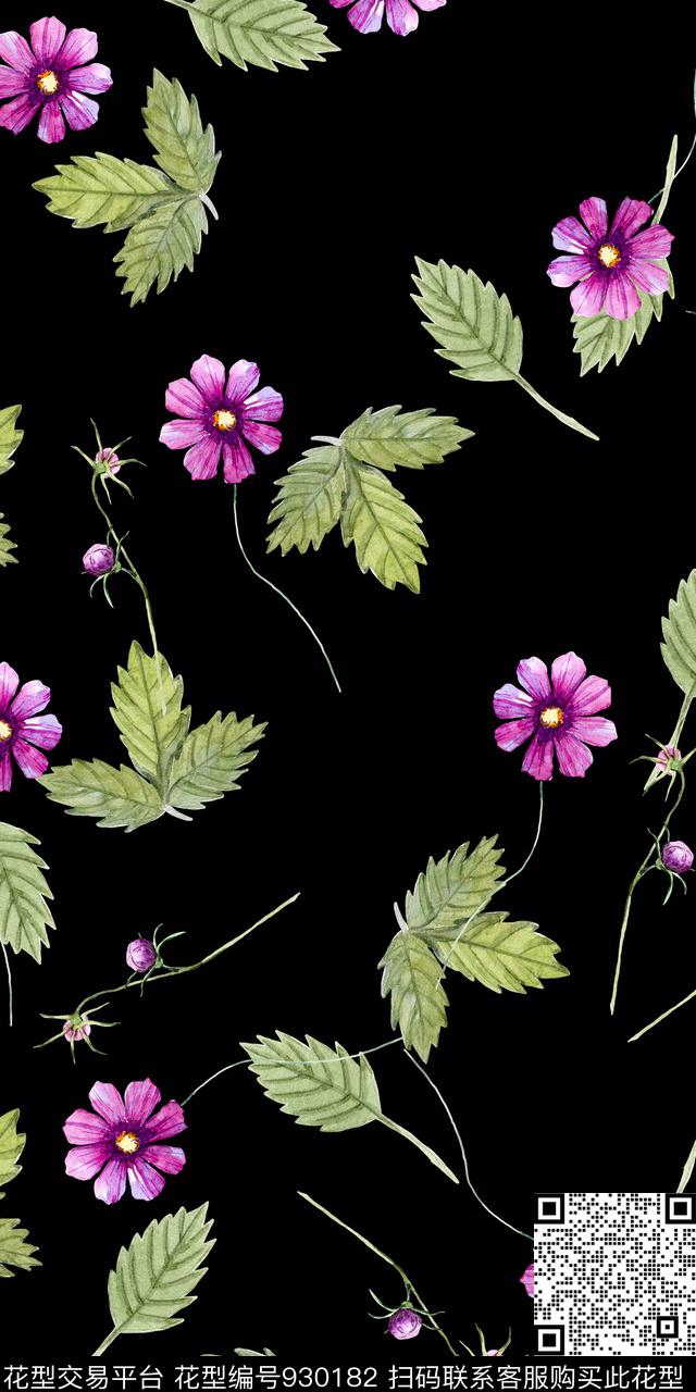 数码华亿平台花卉手绘花卉数码印花华亿平台下载（图片编号: 930182） - 瓦栏（Walan）