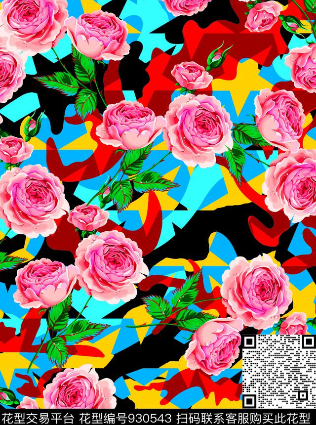数码华亿平台花卉旗袍数码印花华亿平台下载（图片编号: 930543） - 瓦栏（Walan）