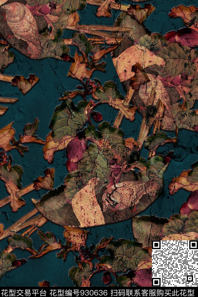 香云纱复古3D立体数码印花华亿平台下载（图片编号: 930636） - 瓦栏（Walan）