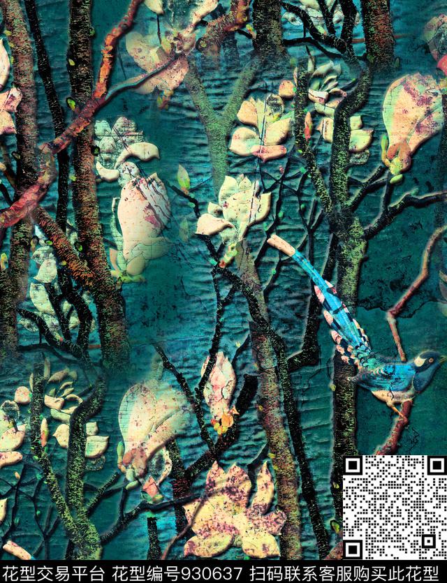 香云纱复古3D立体数码印花华亿平台下载（图片编号: 930637） - 瓦栏（Walan）