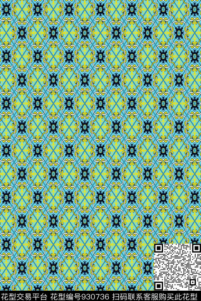 小碎花格子衫几何花卉传统印花华亿平台下载（图片编号: 930736） - 瓦栏（Walan）